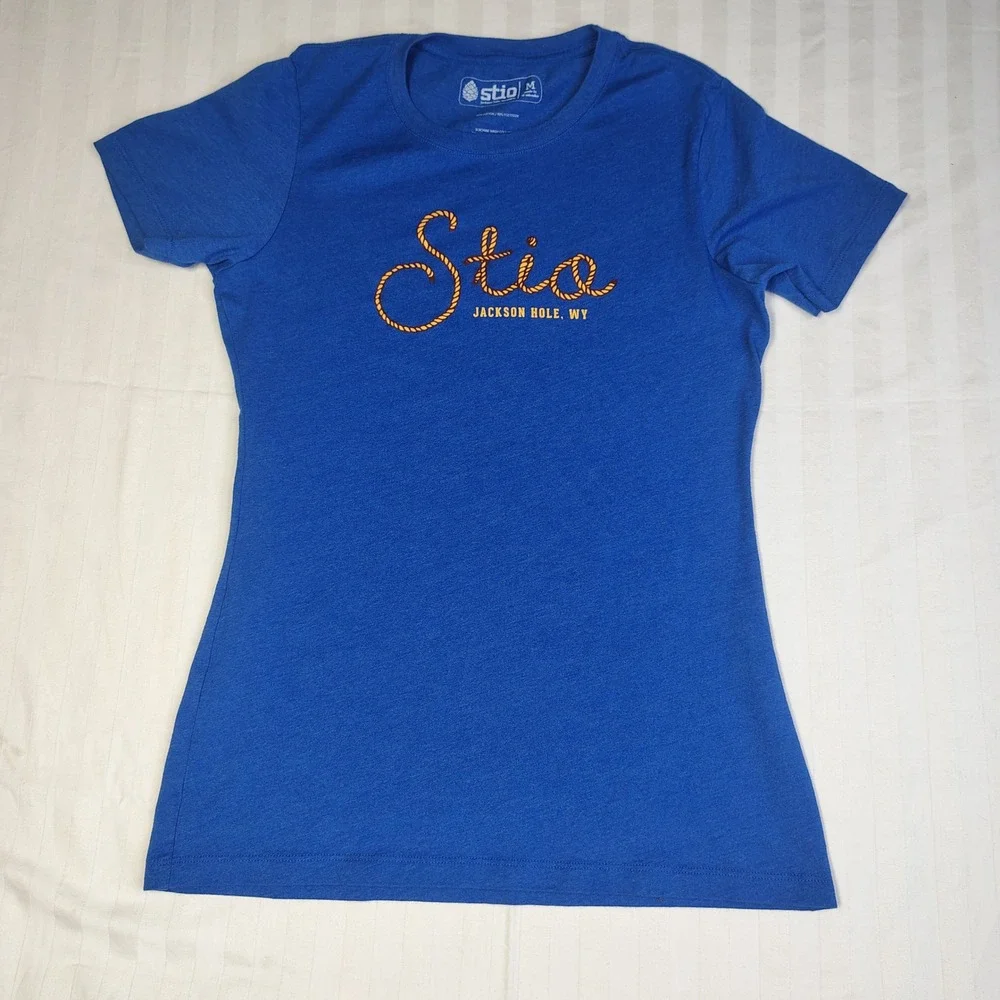 Stio Womens T-Shirt Bundle Lot of 3 Size M Blue Red Jackson Hole Cotton - Picture 2 of 10